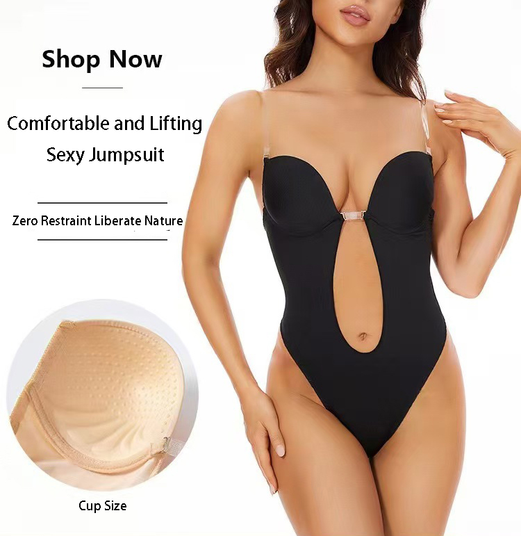 Shapewear Bodysuit Firm - Anti Slip Glue Backless Body Shaper
