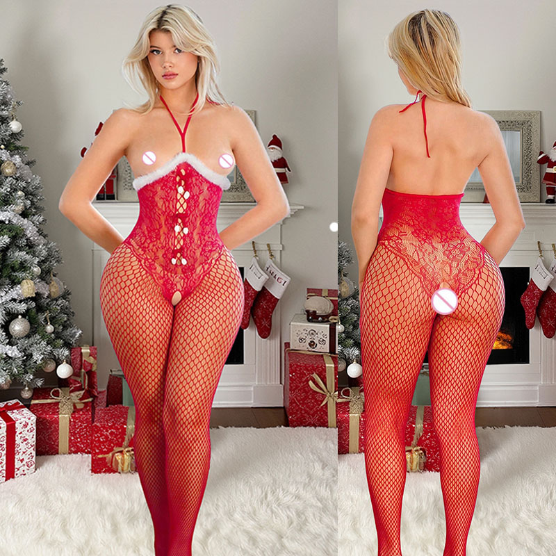 Christmas Roleplay Outfit Wome - огляд і ціна Bodystocking Fishnet